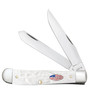 Case XX Stars and Stripes Rough Jigged White Synthetic Trapper Knife 