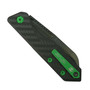 Heretic Knives Toxic Green Jinn Slip Joint Knife, Black Magnacut Blade, Clip View
