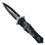 Snake Eye Blue Skull Tactical Spring Assist Knife, Black Spear Point Blade