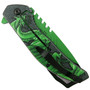 Dark Fantasy Green Dragon Spring Assist Knife, Clip View
