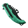 Snake Eye Mean Green Skull Tactical Spring Assist Knife, Clip View