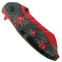 Dark Fantasy Black Red Spider Spring Assist Knife, Clip View