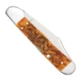 Case XX Jigged Harvest Orange Bone Mini Copperlock Folder Knife, Clip View