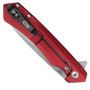 Case Red Aluminum Kinzua Flipper Knife, Stonewash Drop Point, Clip View