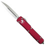 Microtech Red Ultratech OTF Auto Knife, Stonewash Dagger Blade