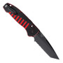 Hogue Knives Red and Black XL Ballista  Auto Knife, Black Combo Tanto, Clip View
