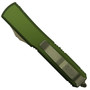 Microtech  SCRATCH & DENT OD Green Ultratech OTF Auto Knife, Bronzed Dagger Blade, Clip View