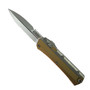 Microtech Tan Glykon OTF Automatic Knife, Stonewash Bayonet Blade