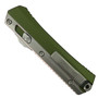 Microtech OD Green Glykon OTF Automatic Knife, Stonewash Bayonet, Clip View