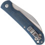 Bear & Son Blue Denim Canvas Micarta Slip Joint Knife, Stonewash Wharncliffe Blade, Clip View