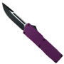 Lightning Purple OTF Automatic Knife, Black Drop Point Blade