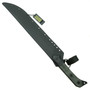 TOPS Knives Exclusive BlackOut Edition CUMA Kage Fixed Blade, Black Blade, Sheath View