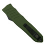 Overseer Dagger OD Green OTF Automatic Knife, Black Stonewash Blade, Clip View