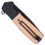 CRKT Homefront Compact Black Aluminum Tan G10 Assisted Linerlock Knife, Black DLC Blade, Clip View