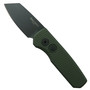Pro-Tech Textured Green Runt 5 Auto Knife, Reverse Tanto Black Magnacut Blade