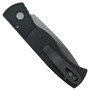 Pro-Tech TR-2 Tactical Response 2 Black Aluminum Auto Knife, Gray DLC MagnaCut Blade, Clip View