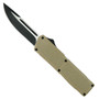 Lightning Tan OTF Automatic Knife, Black Drop Blade