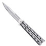 Parallelogram Hole Butterfly Knife, Satin Blade