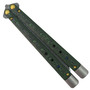 Benchmade 99 Necron Balisong Jungle Wear FatCarbon Butterfly Knife, Damasteel Scimitar Blade, Closed View