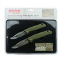 Bear Edge Limited Edition OD Green Folding Knife, Set of 2 in Tin, Sealed View