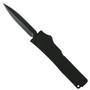 Mini Black Rubberized OTF Knife, Black Blade