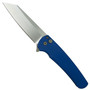 Pro-Tech Malibu Blue Aluminum Flipper Knife, Stonewash MagnaCut Reverse Tanto Blade