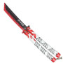 Rengoku Demon Slayer Butterfly Knife, Black and Red Training Blade