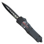 Punisher Thin Red Line OTF Auto Knife, Black Dagger Blade