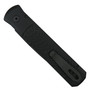 Pro-Tech Leftie Godfather SWAT All Black Jigged Black Aluminum Auto Knife, DLC Black Blade