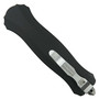 Groovy Black Front Switch OTF Automatic Knife, Dagger Blade, Clip View