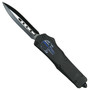 Smooth Operator Blue Punisher OTF Auto Knife, Black Dagger Blade