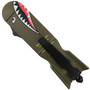 The Bomb OTF Army Green Automatic Knife, Two-Tone Blade, Clip View