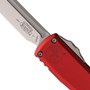 Microtech Gen IV Red Ultratech OTF Auto Knife, Stonewash Tanto Blade, Close Up