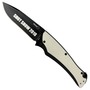 Boker Plus Shot Show Silver/Black Griploc Flipper Knife, Black Blade