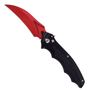 Hawkbill Tactical Black Auto Knife, Blood Red Hawkbill Blade