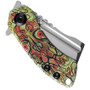Kansept Mini Korvid Undead Yellow G10 Linerlock Folding Knife, Stonewash Cleaver Blade, Closed View