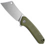 CIVIVI Green G10 Mini Mastodon Flipper Knife , Stonewash Cleaver Blade