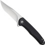 CIVIVI Black Mini Sandbar Linerlock Flipper Knife, Satin Recurve Blade