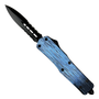 Titanium Twilight OTF Full Size Auto Knife, Black Double Edge Combo Blade