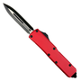 X-Switch Smooth Precision Medium Red OTF Knife, Black Double Edge Dagger Blade