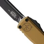 Microtech Gen IV Tan Ultratech OTF Auto Knife, Black Tanto Blade, Close Up