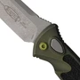 Microtech Distressed Grenade Green Aluminum Socom Elite Auto Knife, Apocalyptic Tanto Blade, Close Up