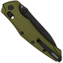 Kershaw 6777 OD Green Bareknuckle DuraLock Folding Knife, Black MagnaCut Sheepsfoot Blade, Clip View