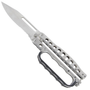 Handguard Safe-Flip Matte Silver Butterfly Knife, Silver Blade