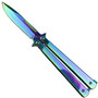 Rainbow Monochromatic Butterfly Knife, VIB Drop Point Blade