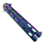 Parallelogram 5 Hole Tinite Rainbow Butterfly Knife, Tinite Rainbow Blade, Closed View