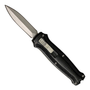 Stealth Slide Mini Black OTF Auto Knife, Satin Dagger Blade