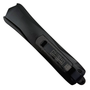 Frontline Weave Carbon Fiber Inlay Black Large OTF Auto Knife, Black Drop Point Blade, Clip View