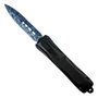 Riptide Ripple Front Switch OTF Auto Knife, Blue Damascus Etch Blade