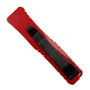 Flashpoint Red Aluminum Micro OTF Auto Knife, Black Tanto Blade, Clip View